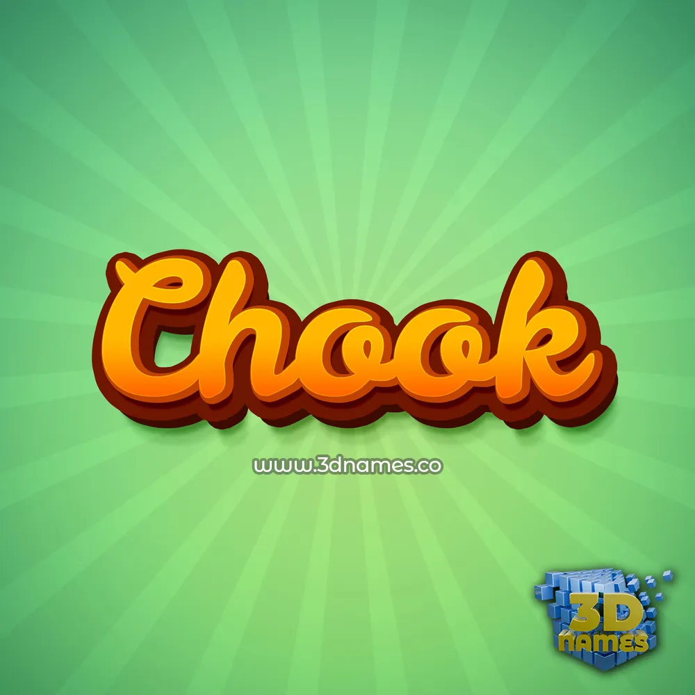chook in Green Rays style - 3D name wallpaper