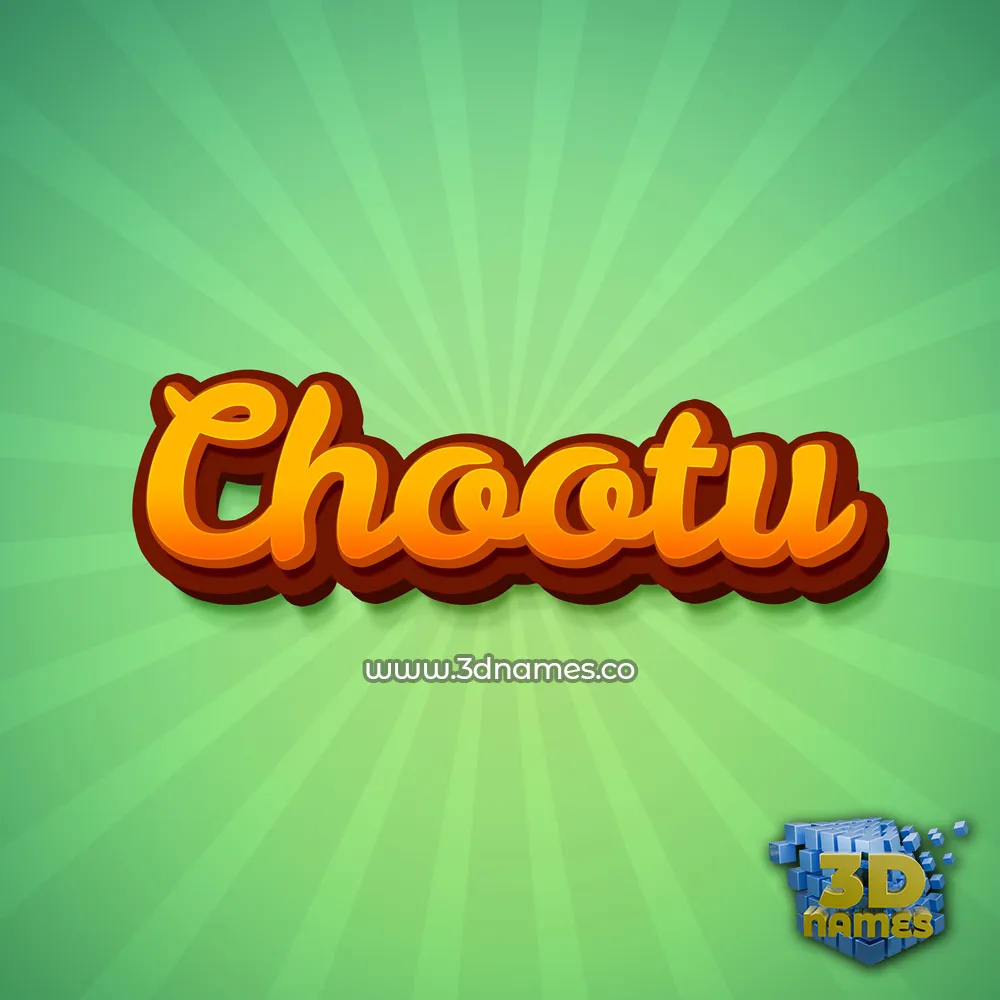 chootu in Green Rays style - 3D name wallpaper
