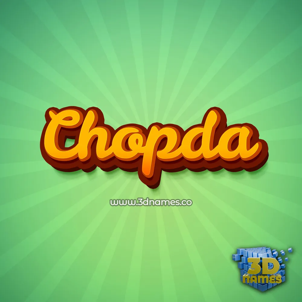 chopda in Green Rays style - 3D name wallpaper