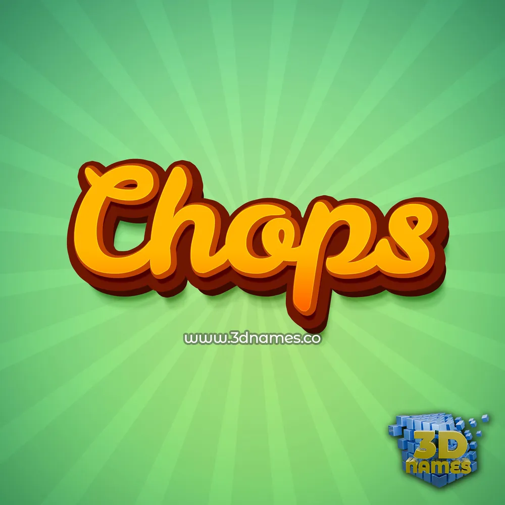 chops in Green Rays style - 3D name wallpaper