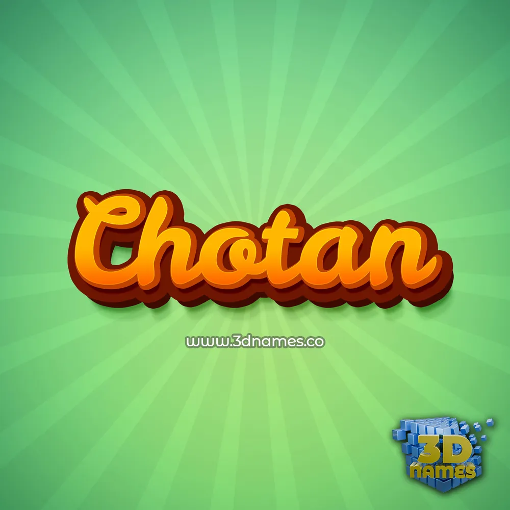 chotan in Green Rays style - 3D name wallpaper