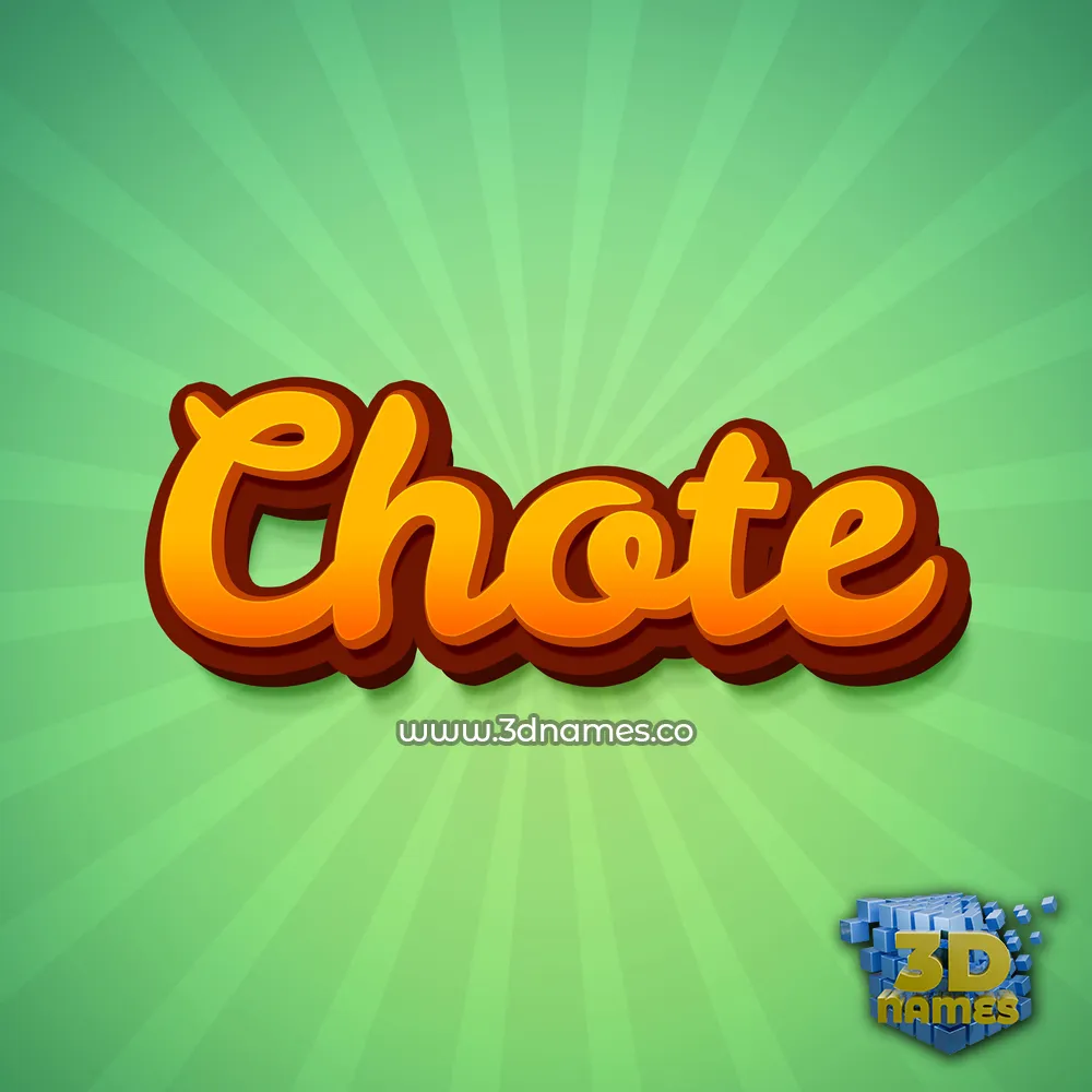 chote in Green Rays style - 3D name wallpaper