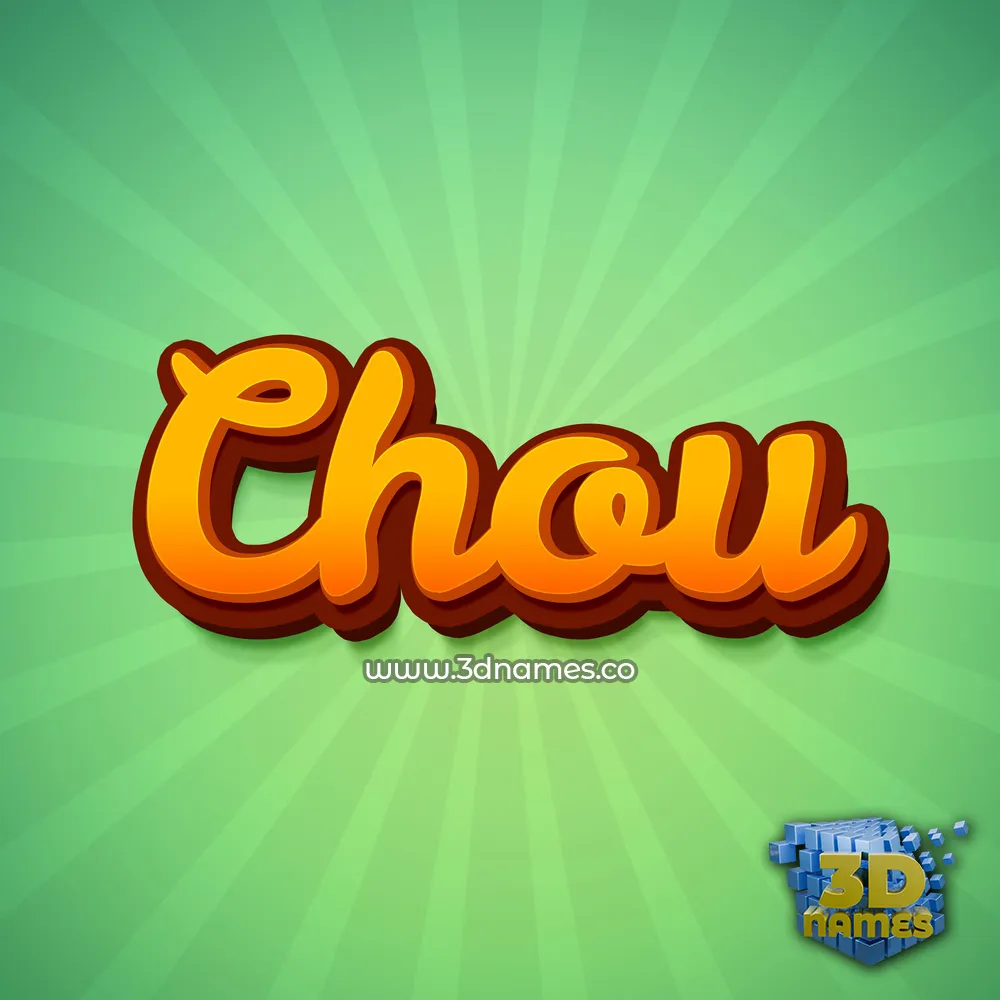 chou in Green Rays style - 3D name wallpaper