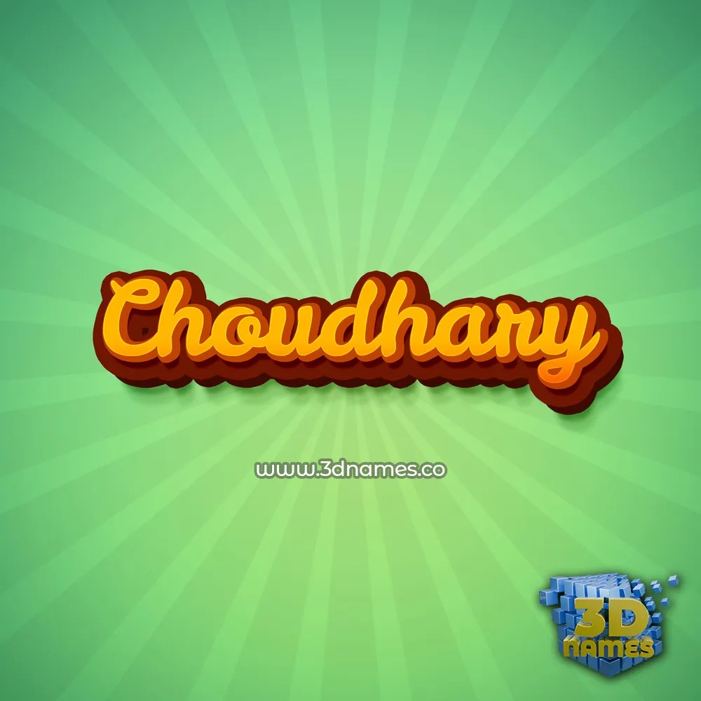 choudhary in Green Rays style - 3D name wallpaper