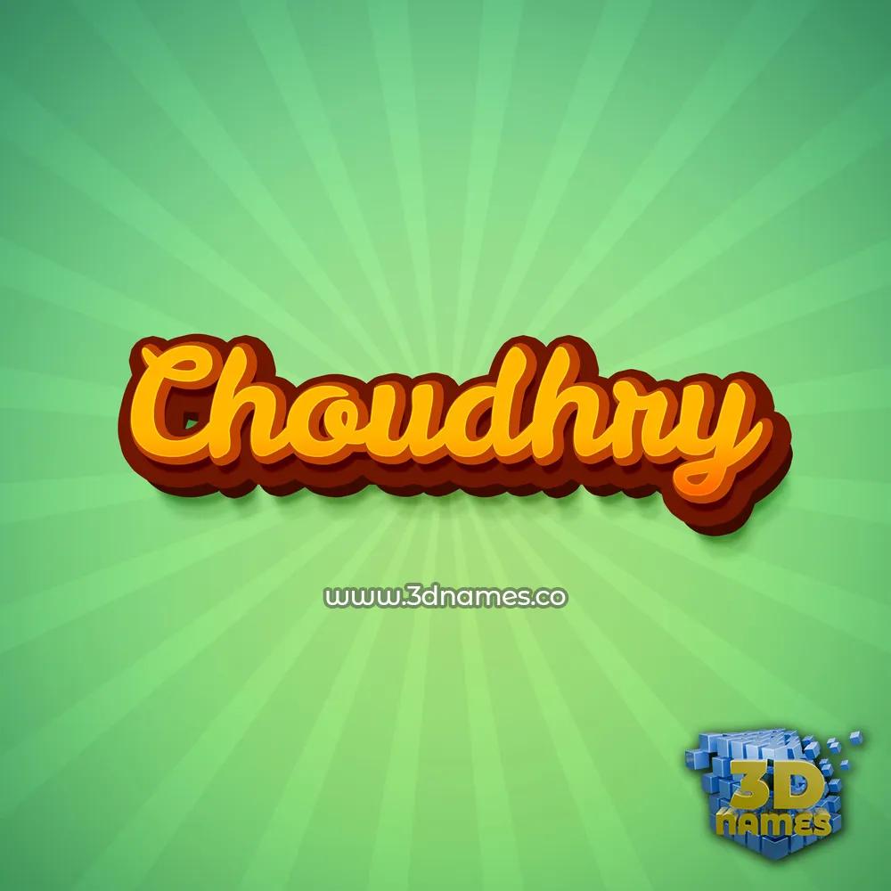 choudhry in Green Rays style - 3D name wallpaper