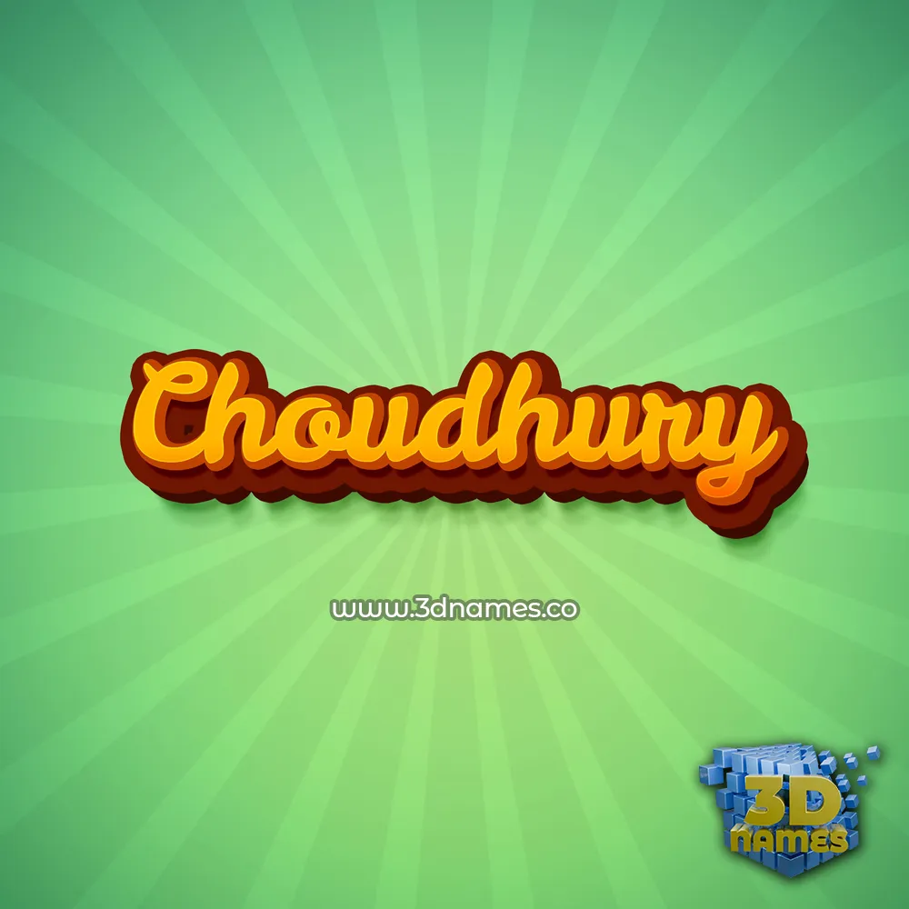 choudhury in Green Rays style - 3D name wallpaper