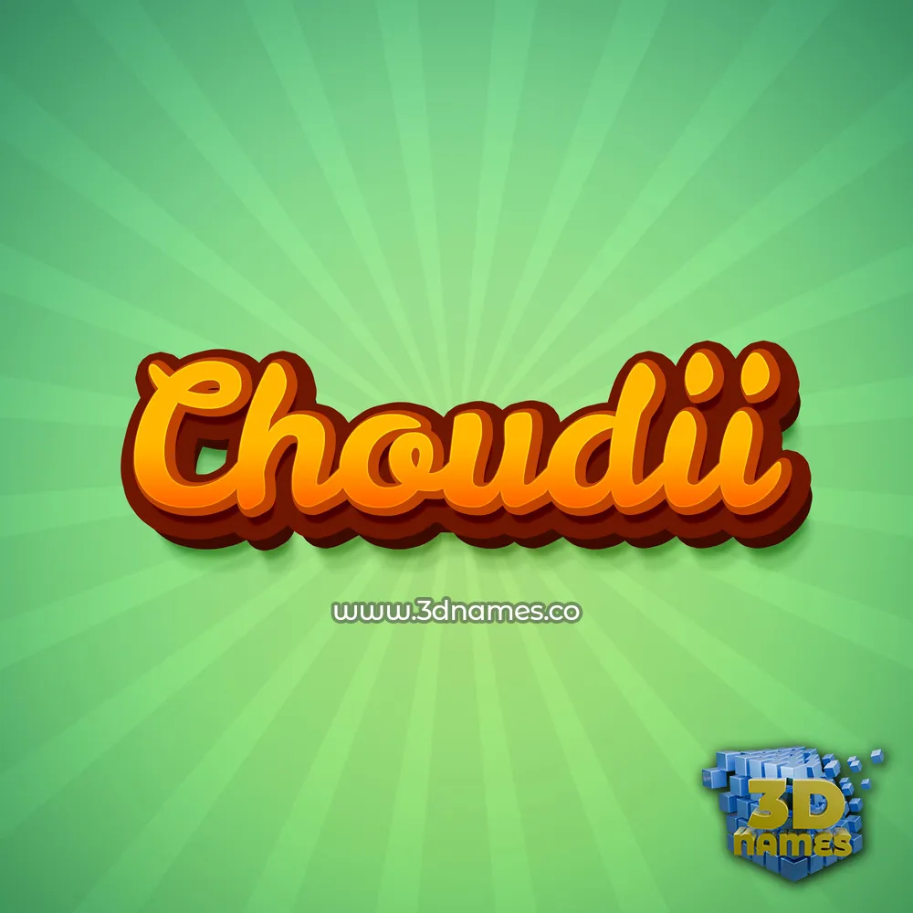 choudii in Green Rays style - 3D name wallpaper