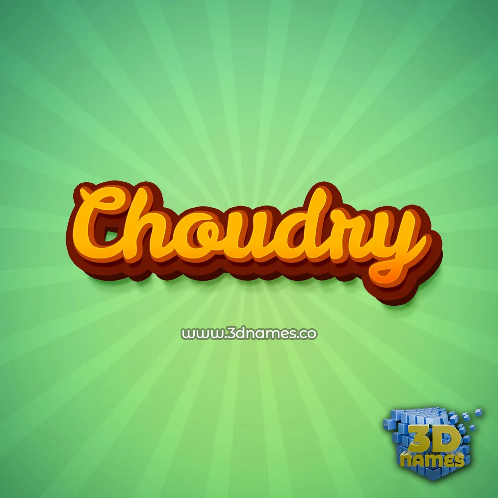 choudry in Green Rays style - 3D name wallpaper