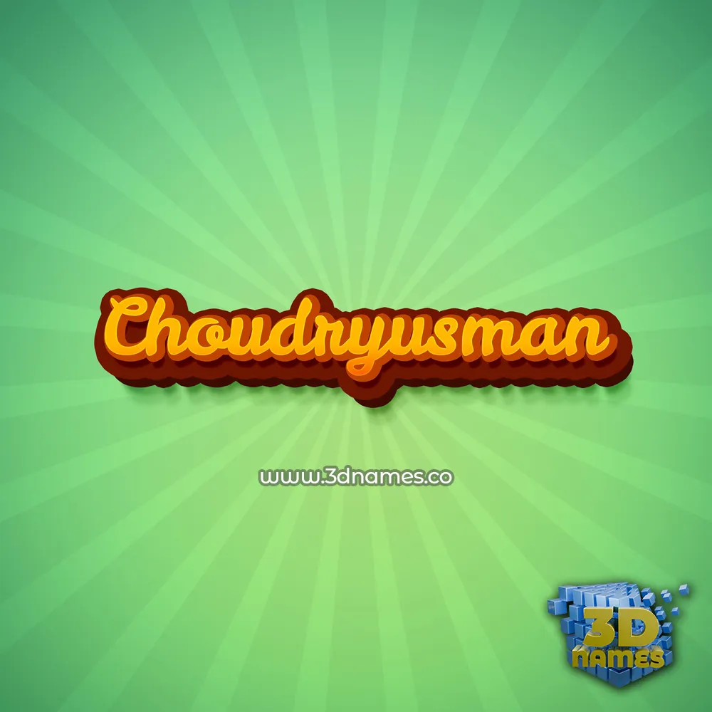 choudryusman in Green Rays style - 3D name wallpaper
