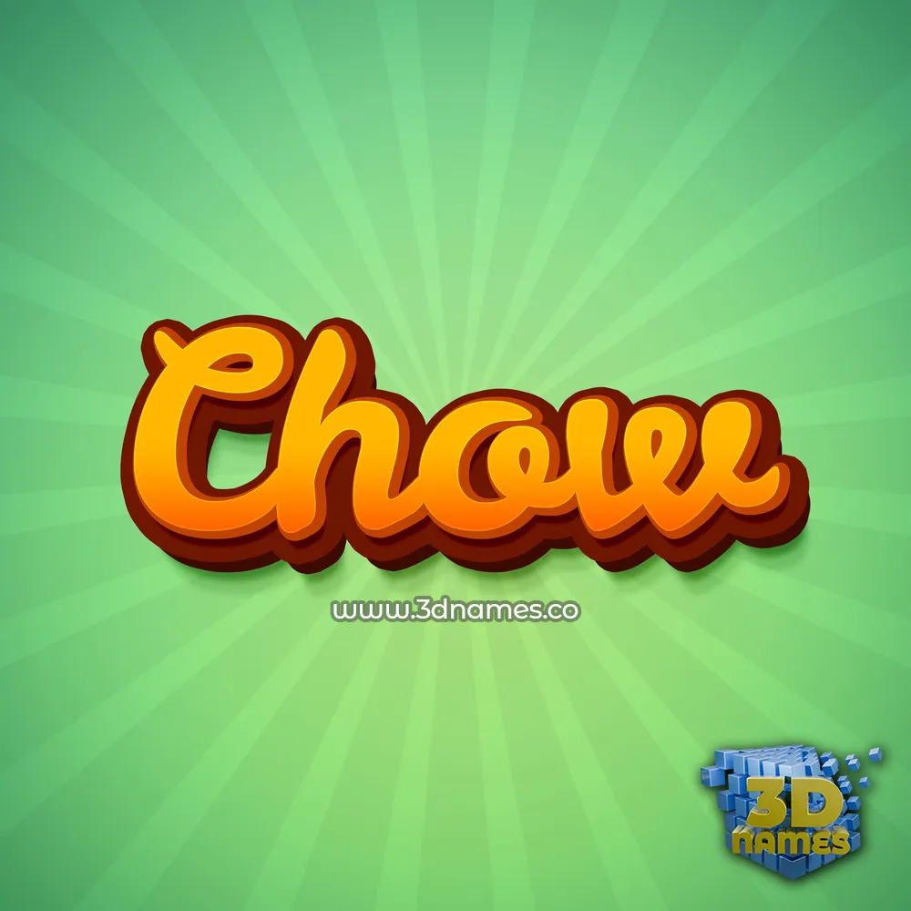 chow in Green Rays style - 3D name wallpaper