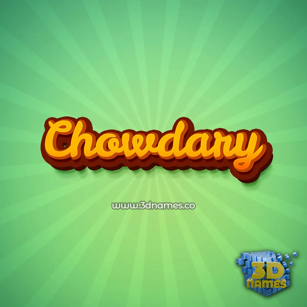 chowdary in Green Rays style - 3D name wallpaper