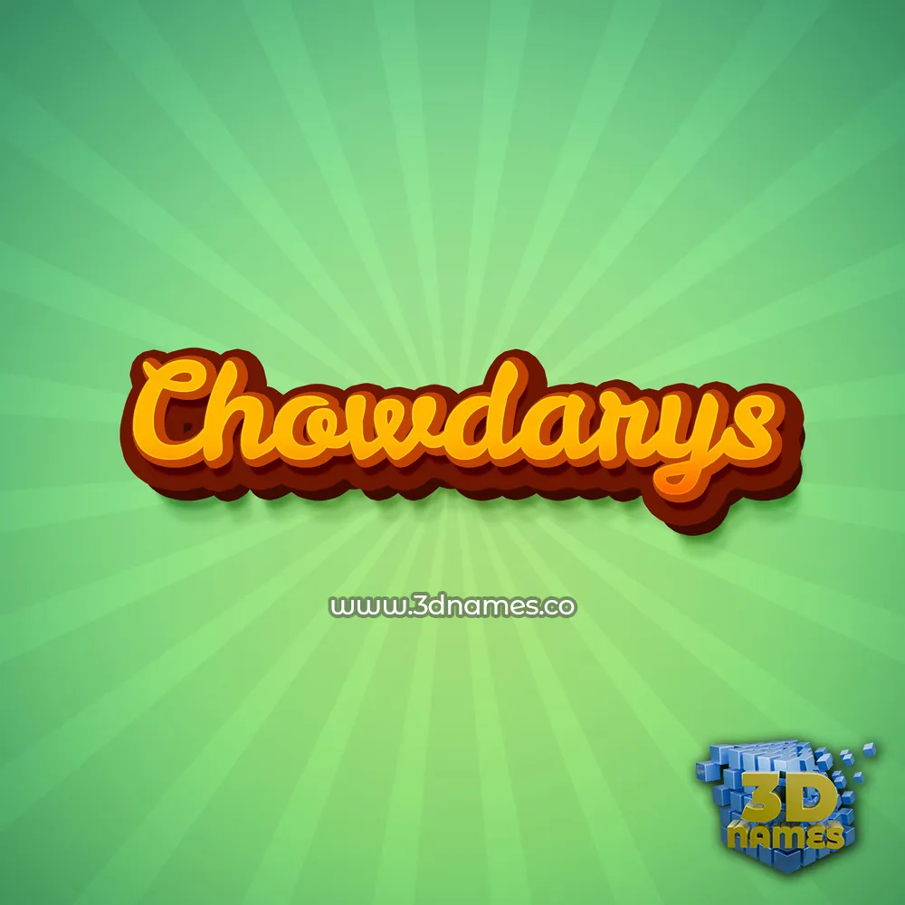 chowdarys in Green Rays style - 3D name wallpaper