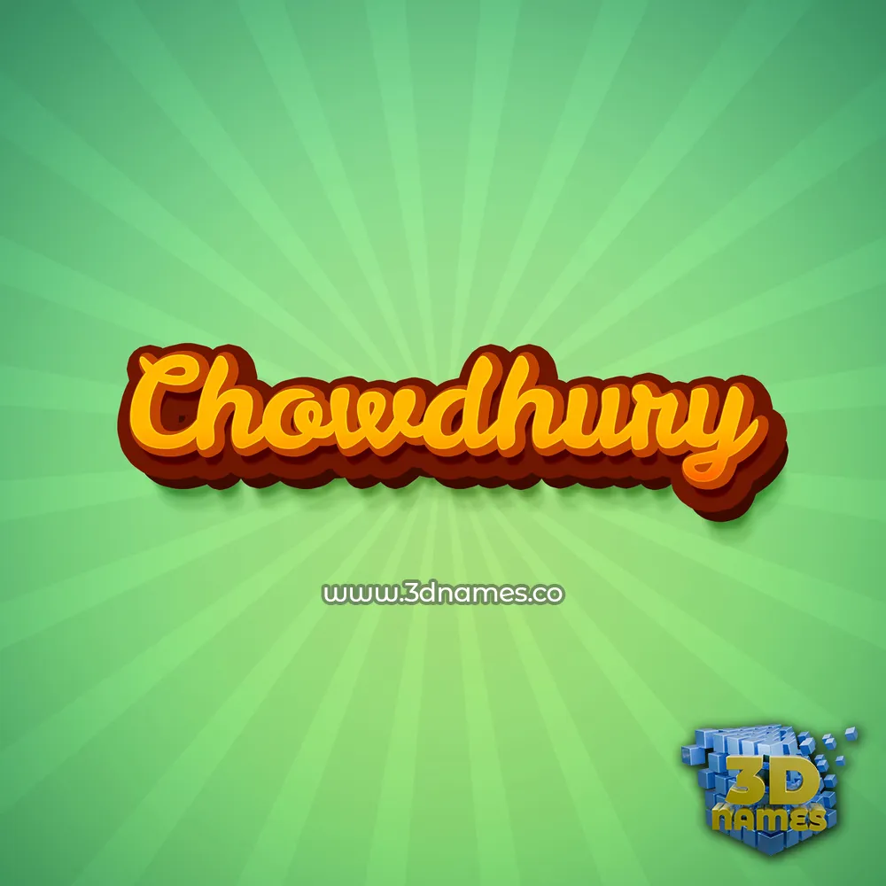 chowdhury in Green Rays style - 3D name wallpaper