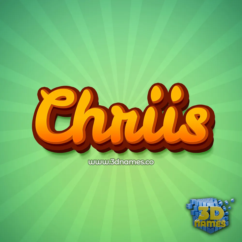 chriis in Green Rays style - 3D name wallpaper