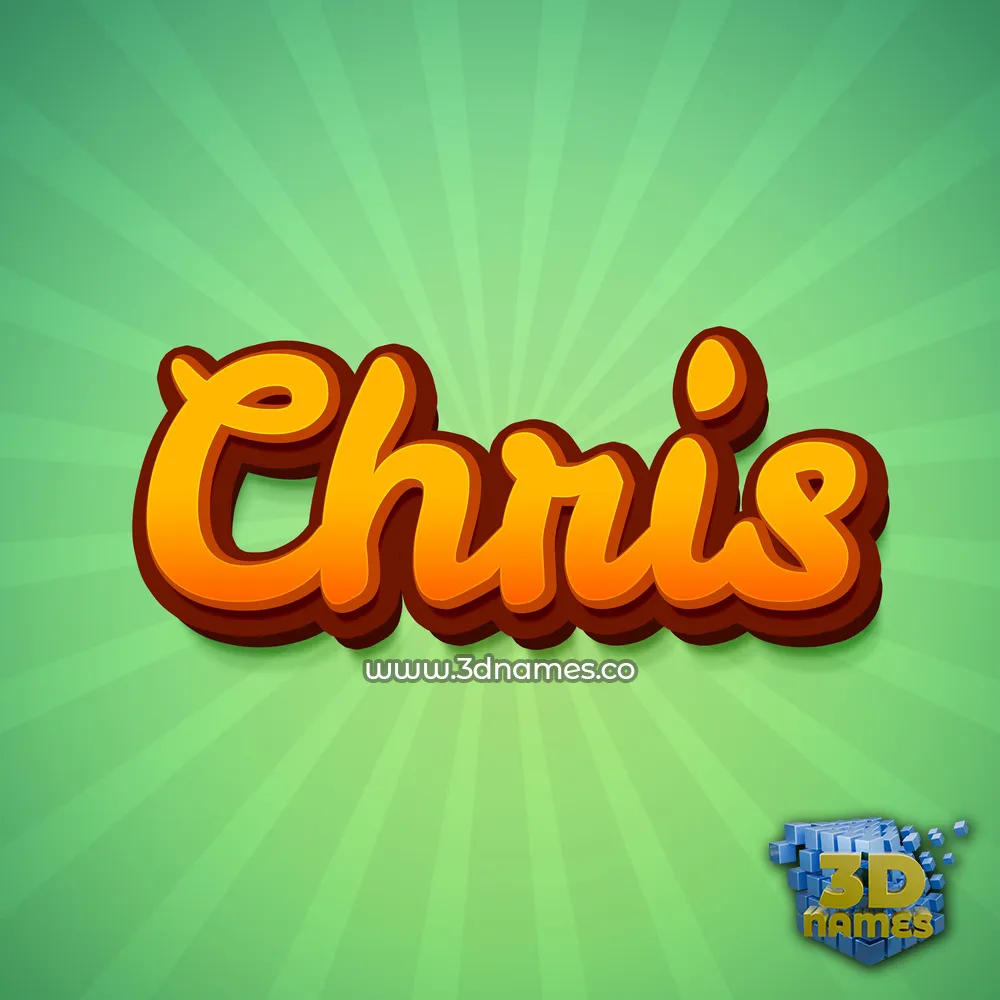 chris in Green Rays style - 3D name wallpaper