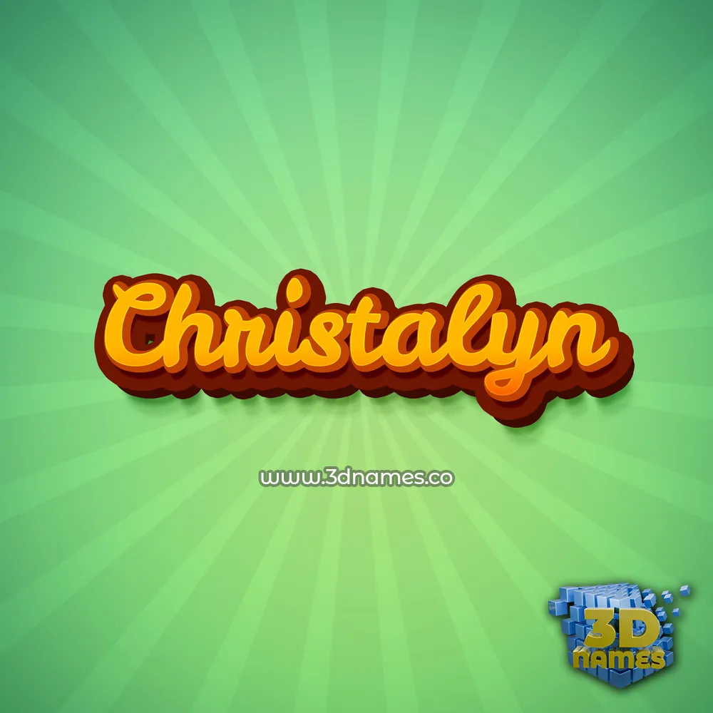 christalyn in Green Rays style - 3D name wallpaper