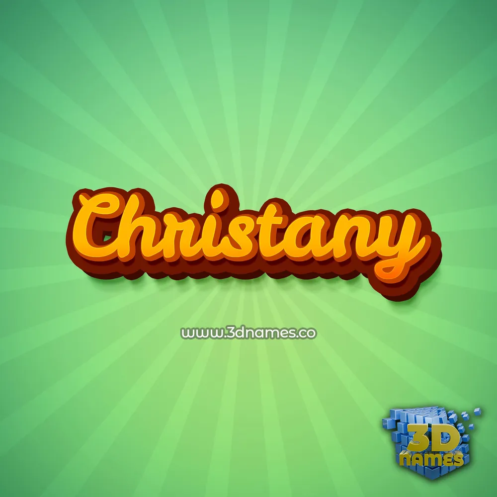 christany in Green Rays style - 3D name wallpaper