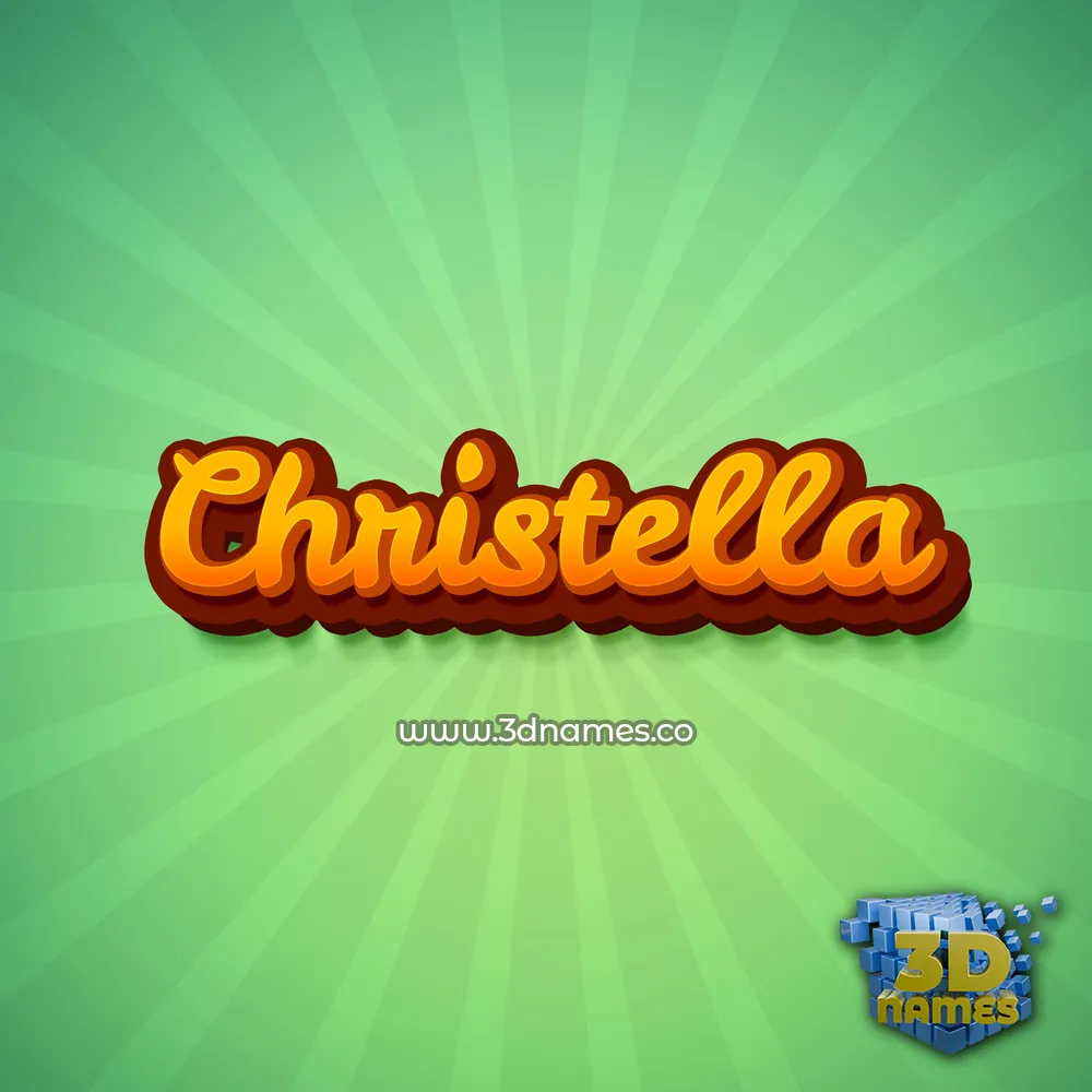 christella in Green Rays style - 3D name wallpaper