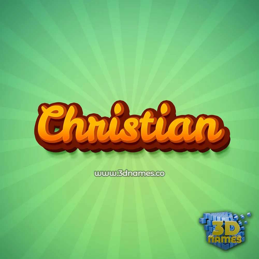 christian in Green Rays style - 3D name wallpaper