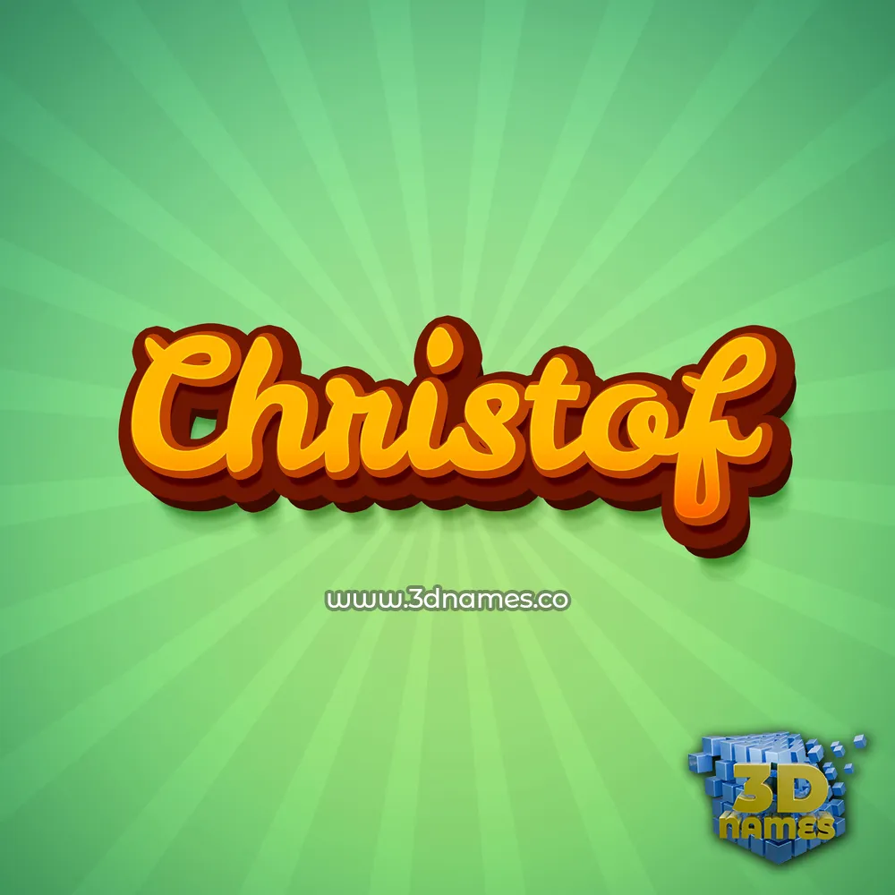 christof in Green Rays style - 3D name wallpaper