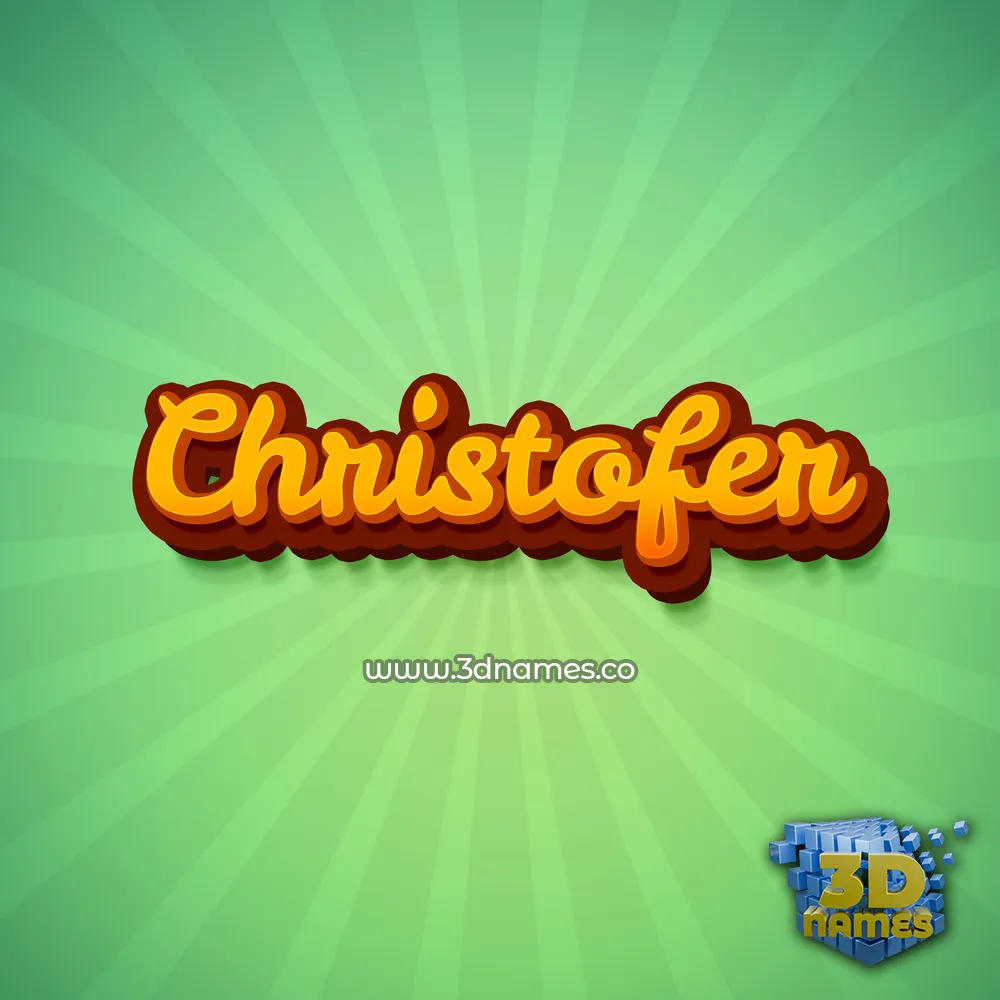 christofer in Green Rays style - 3D name wallpaper