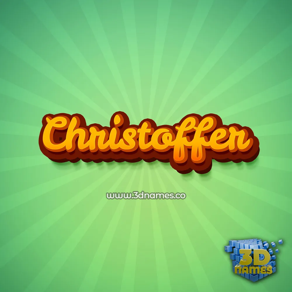 christoffer in Green Rays style - 3D name wallpaper