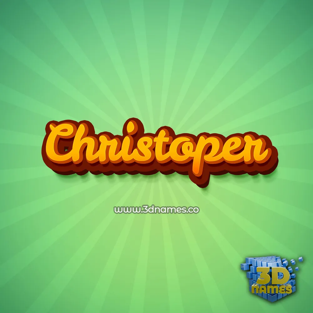 christoper in Green Rays style - 3D name wallpaper