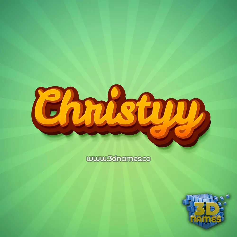 christyy in Green Rays style - 3D name wallpaper