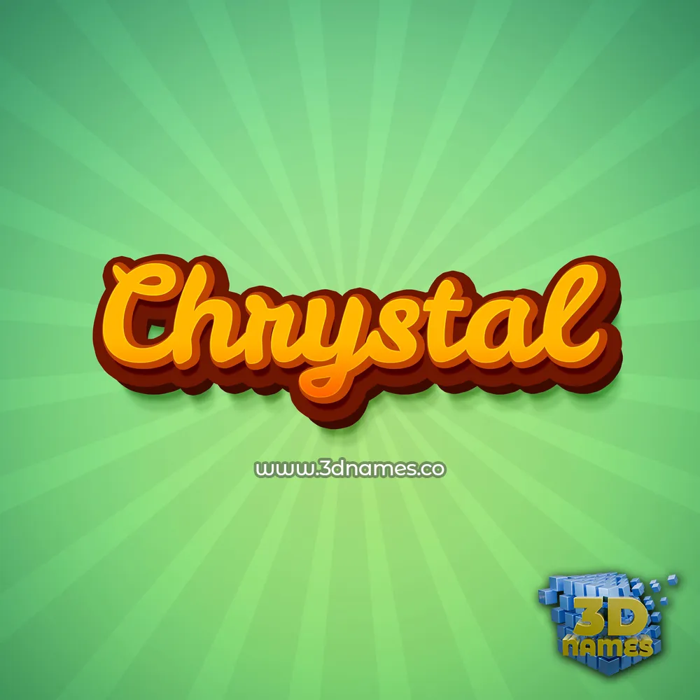 chrystal in Green Rays style - 3D name wallpaper