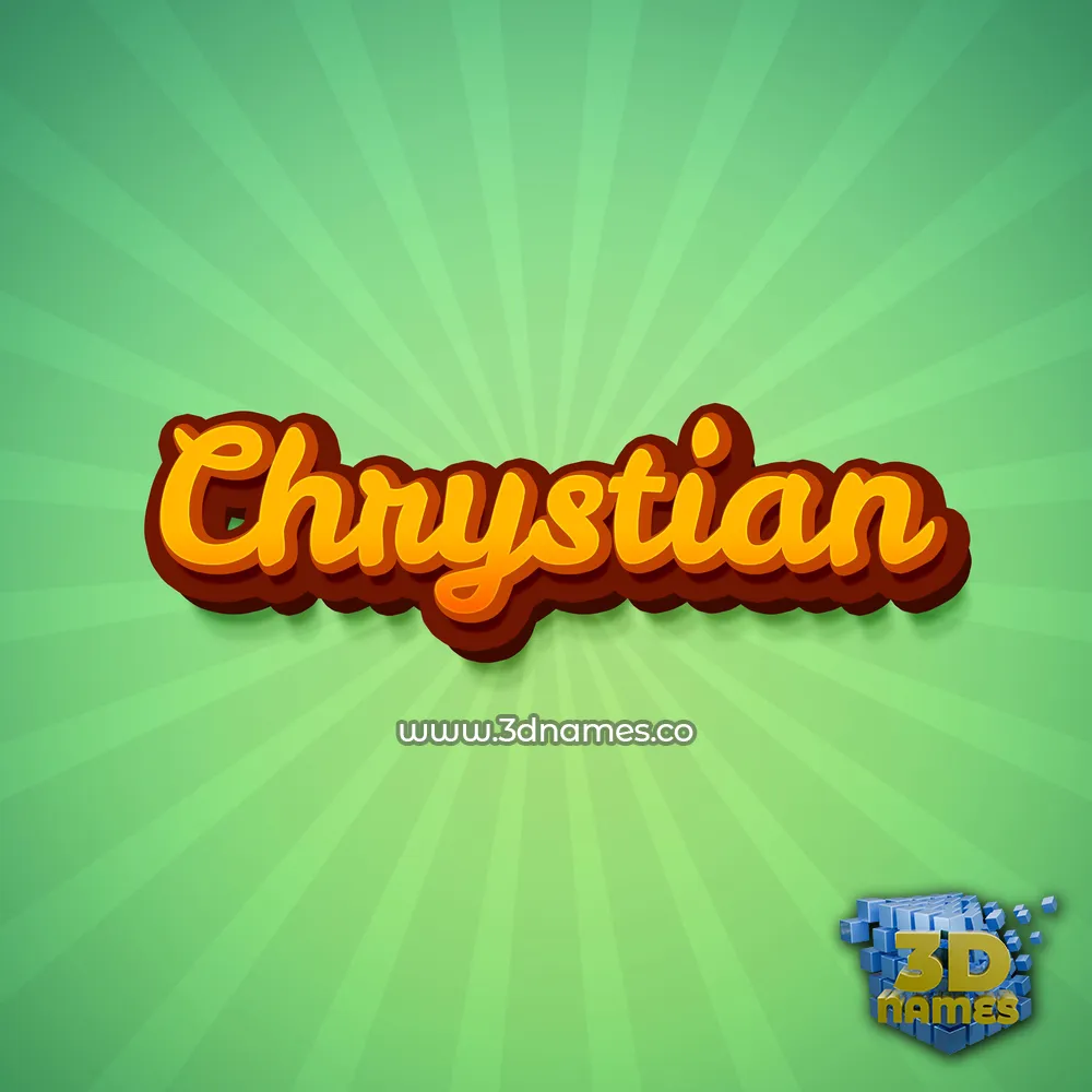 chrystian in Green Rays style - 3D name wallpaper