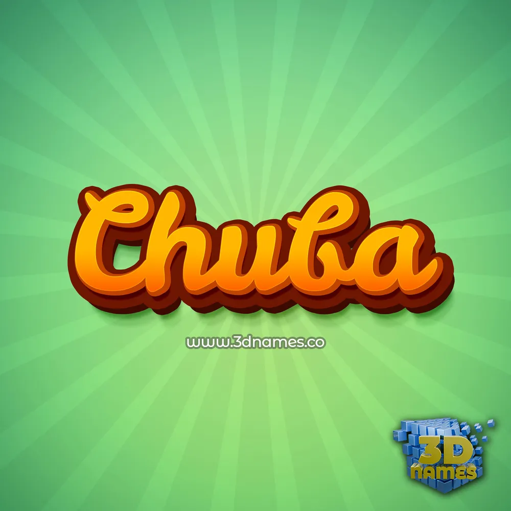chuba in Green Rays style - 3D name wallpaper