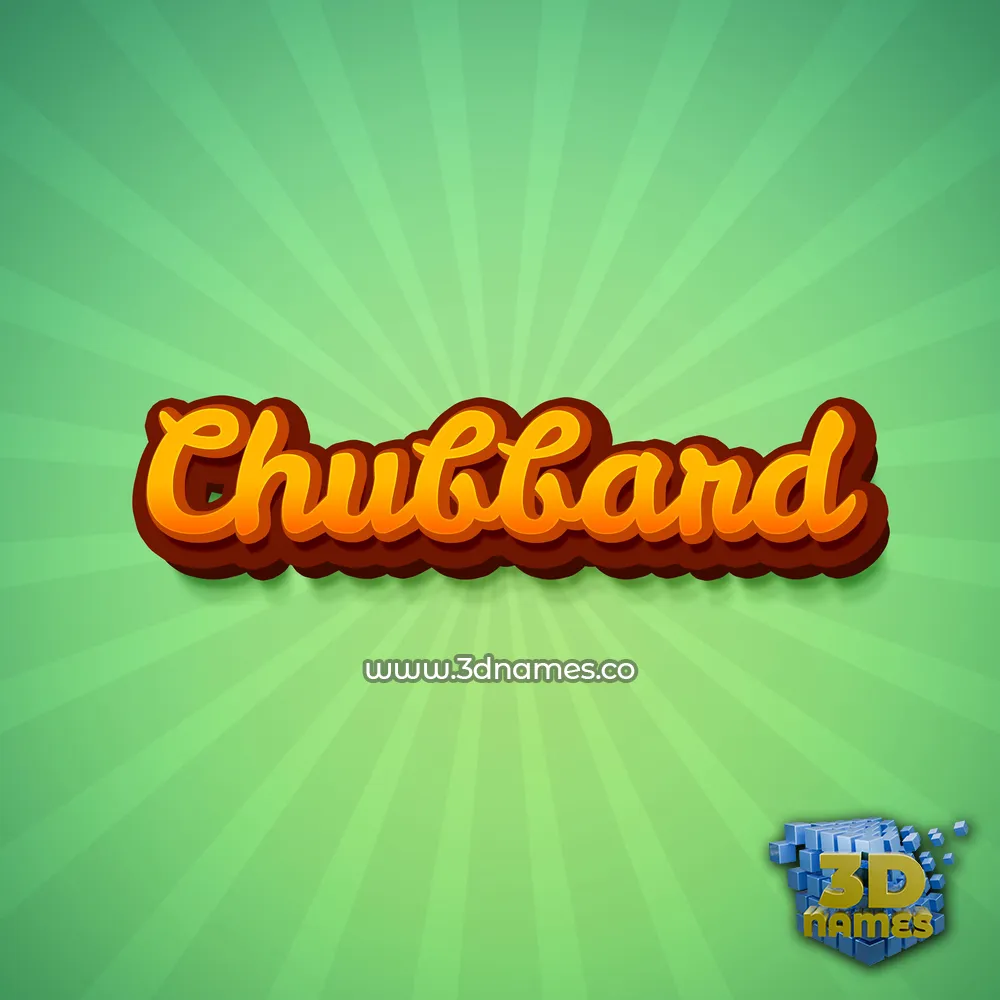 chubbard in Green Rays style - 3D name wallpaper