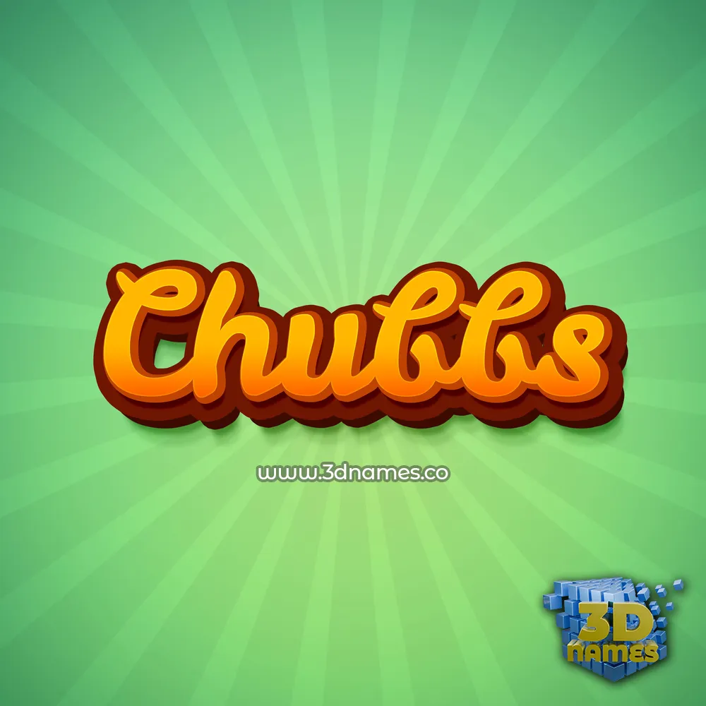 chubbs in Green Rays style - 3D name wallpaper