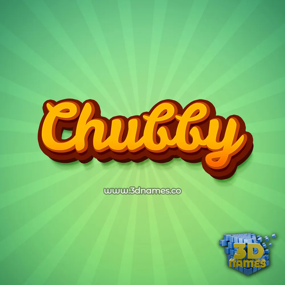 chubby in Green Rays style - 3D name wallpaper