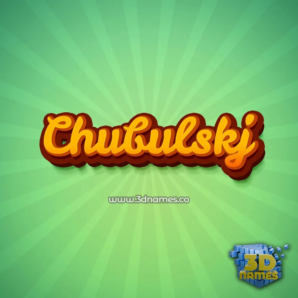 chubulskj in Green Rays style - 3D name wallpaper