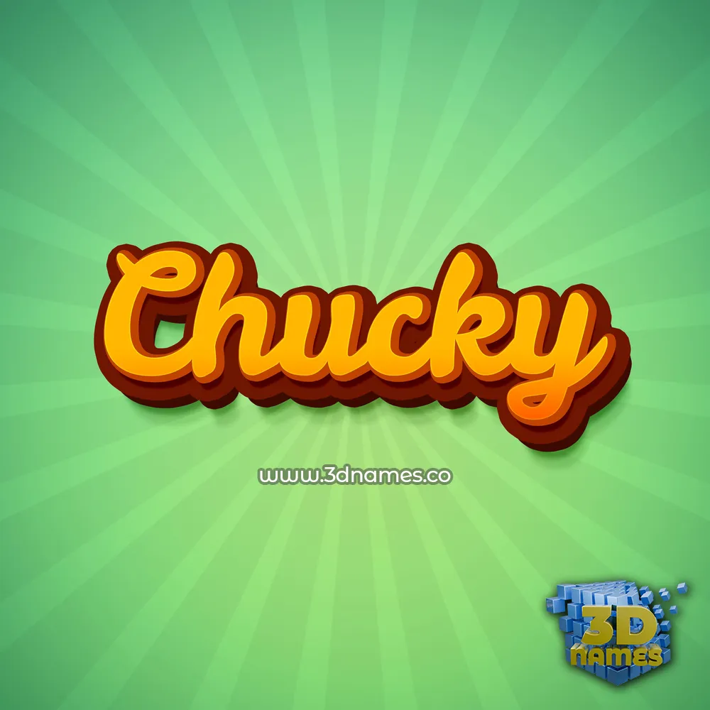 chucky in Green Rays style - 3D name wallpaper
