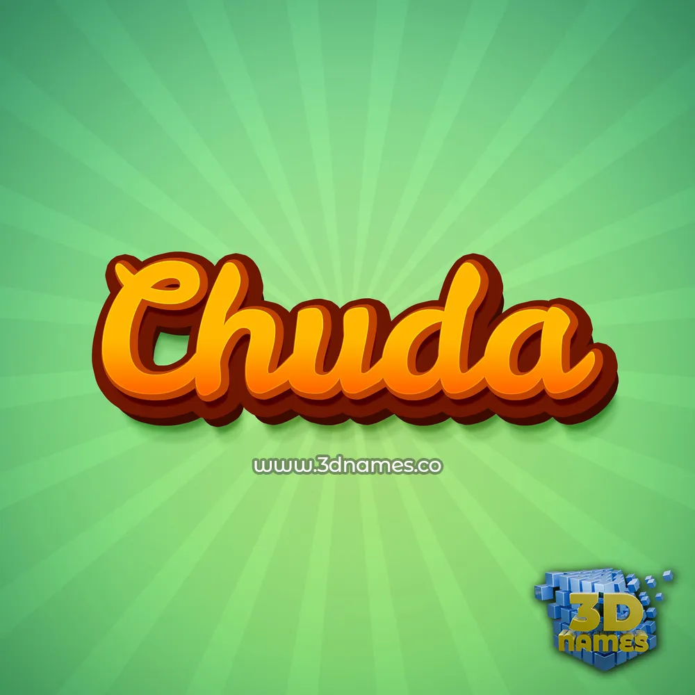 chuda in Green Rays style - 3D name wallpaper