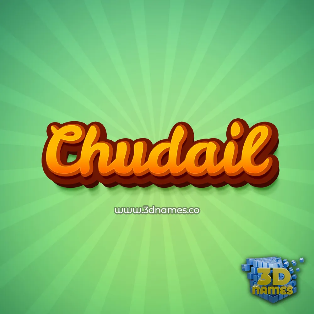 chudail in Green Rays style - 3D name wallpaper