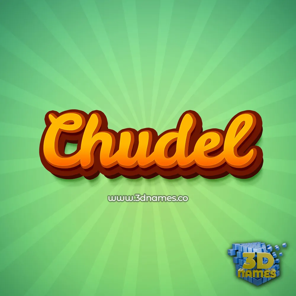 chudel in Green Rays style - 3D name wallpaper