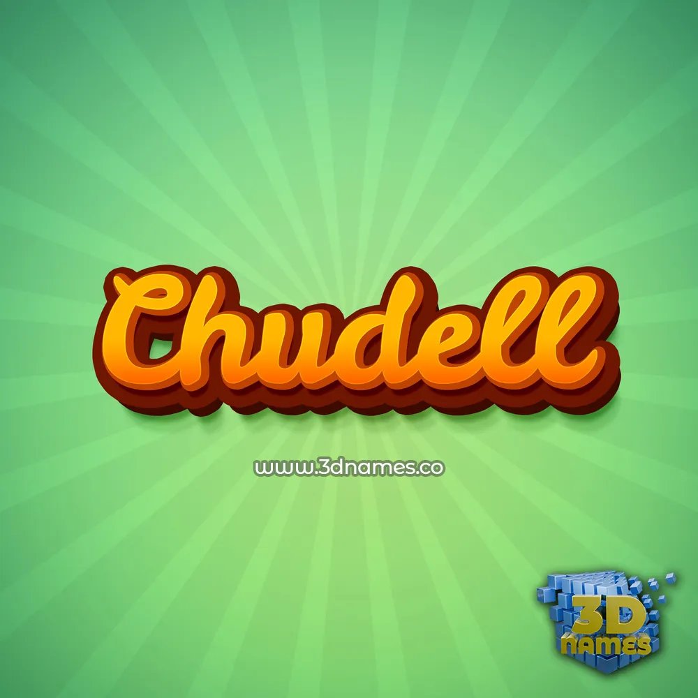 chudell in Green Rays style - 3D name wallpaper