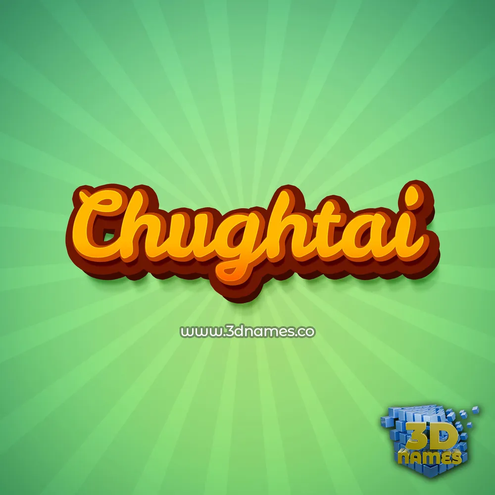chughtai in Green Rays style - 3D name wallpaper