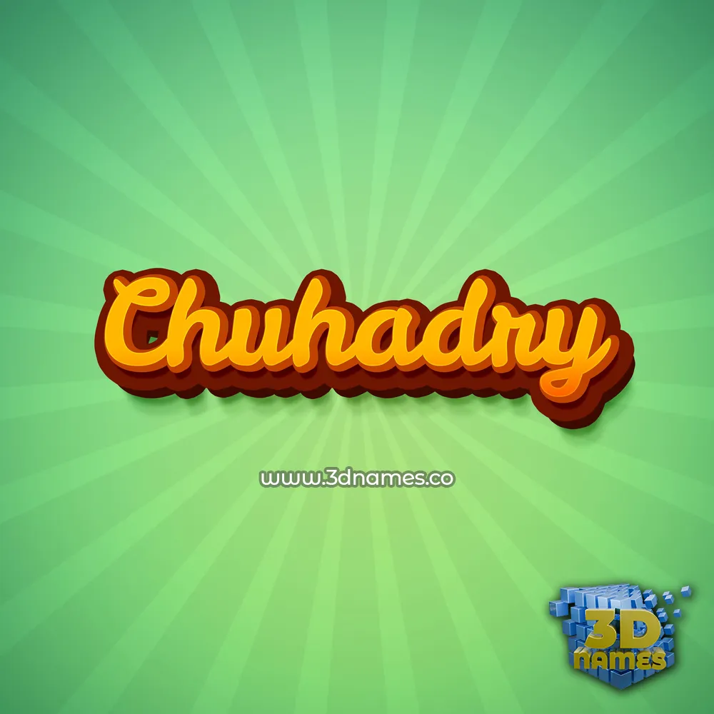 chuhadry in Green Rays style - 3D name wallpaper