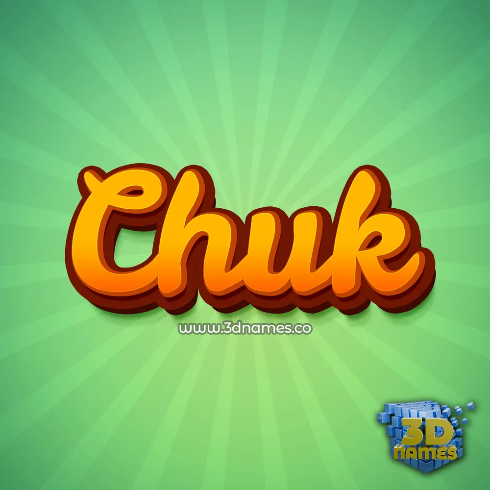 chuk in Green Rays style - 3D name wallpaper