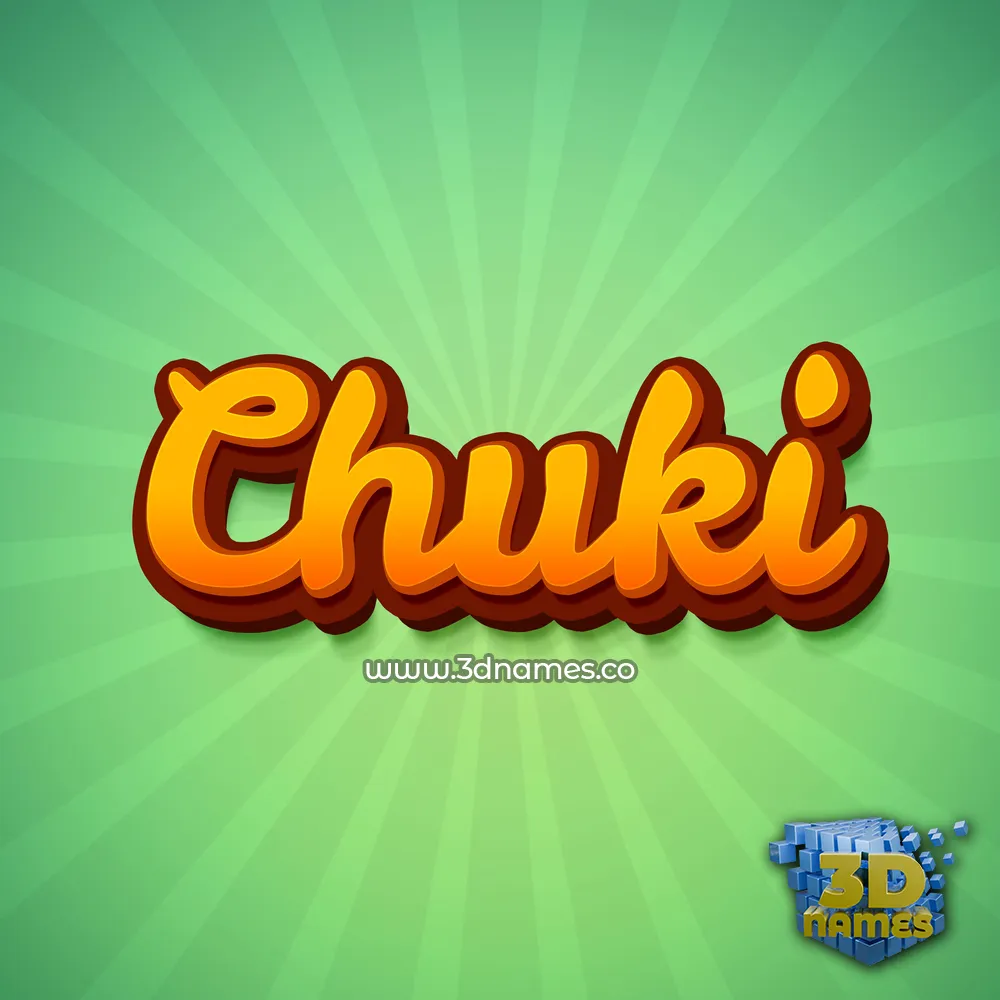 chuki in Green Rays style - 3D name wallpaper