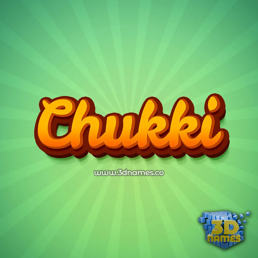 chukki in Green Rays style - 3D name wallpaper