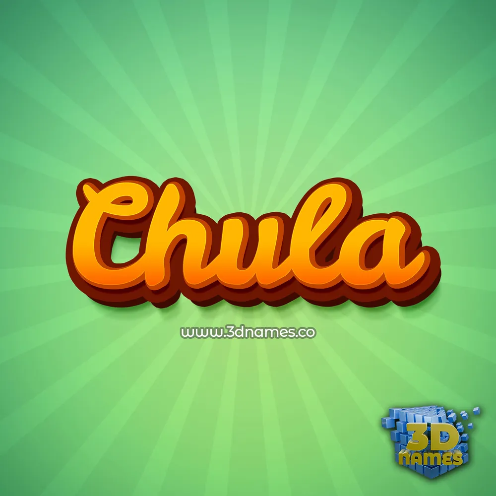 chula in Green Rays style - 3D name wallpaper