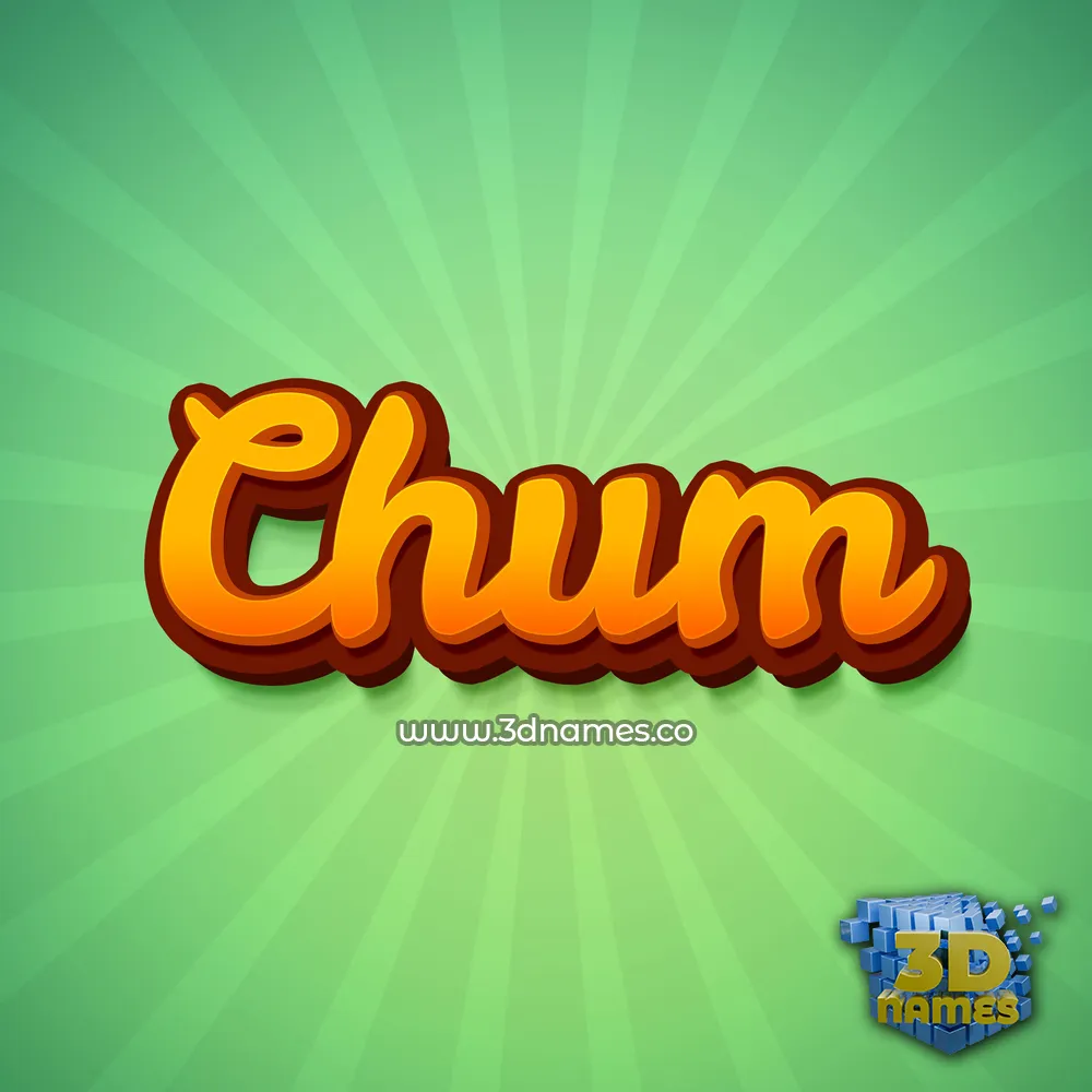 chum in Green Rays style - 3D name wallpaper