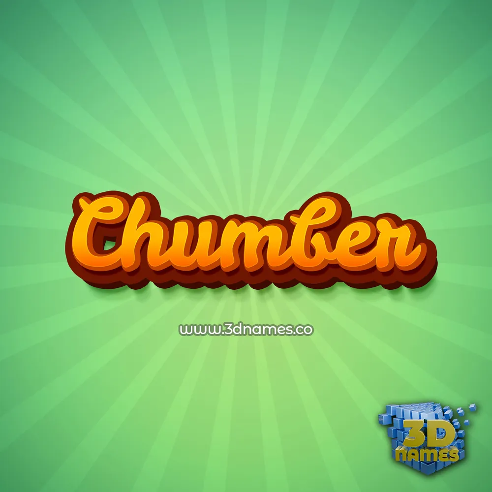 chumber in Green Rays style - 3D name wallpaper