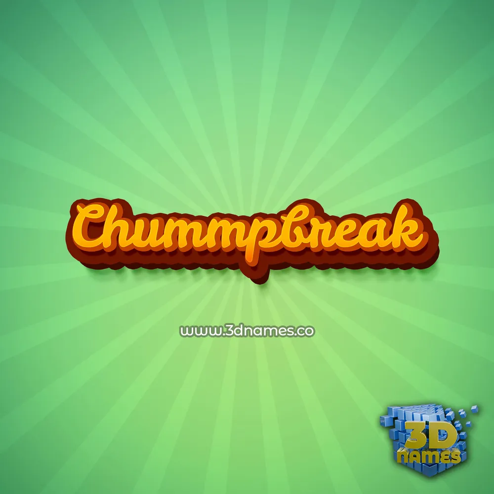 chummpbreak in Green Rays style - 3D name wallpaper