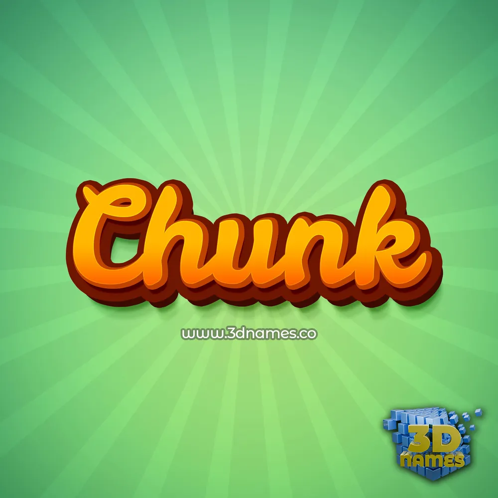 chunk in Green Rays style - 3D name wallpaper